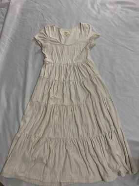 Anthropologie Maeve Cream maxi dress